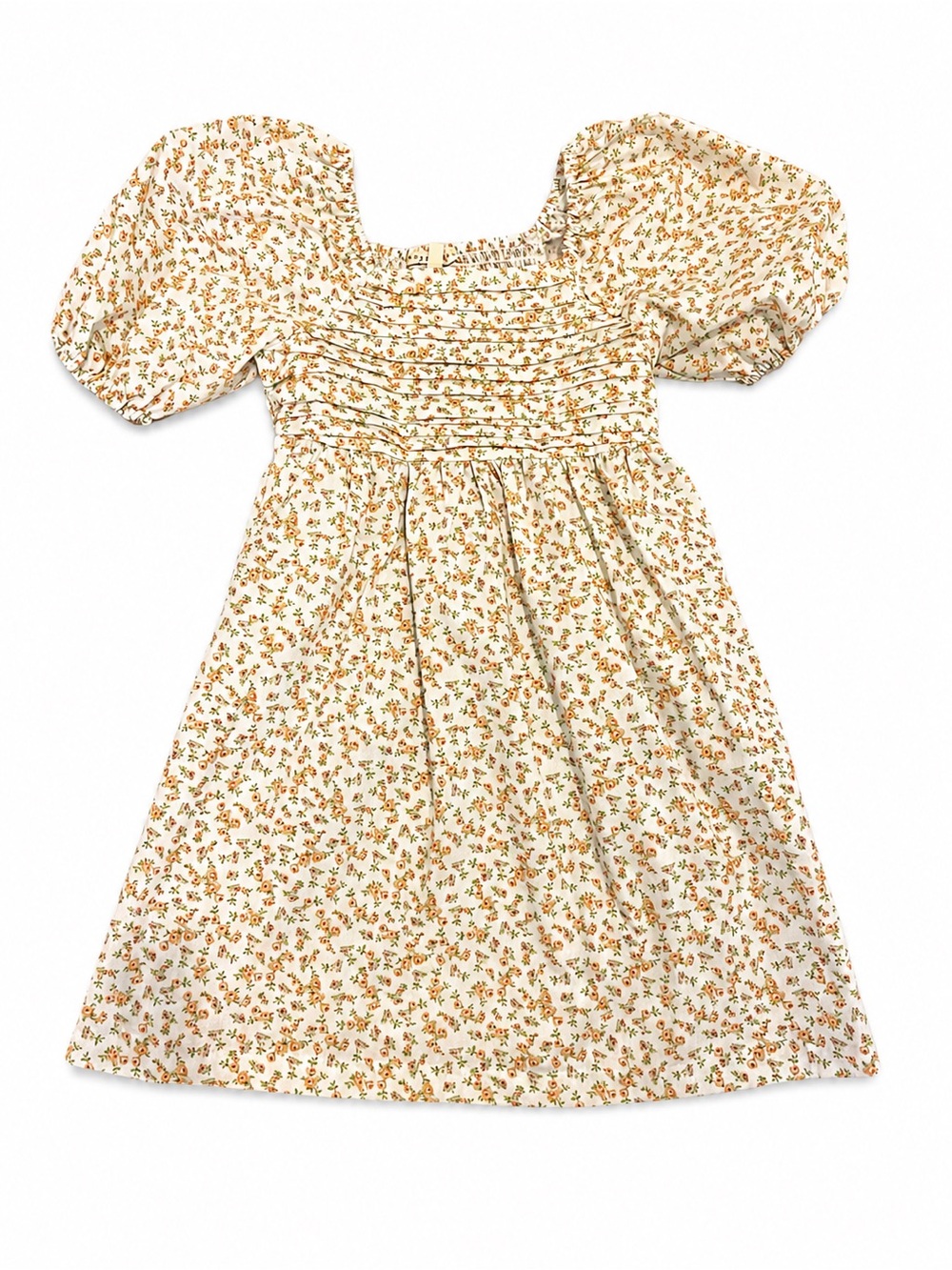 Copper Key Cream Dress with Orange Floral Print